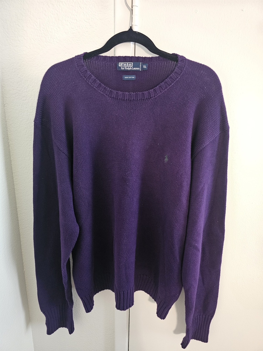 Ralph Lauren Purple Crewneck Knit Sweater